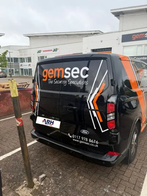 Rear view of a GemSec business van supplied by ARH