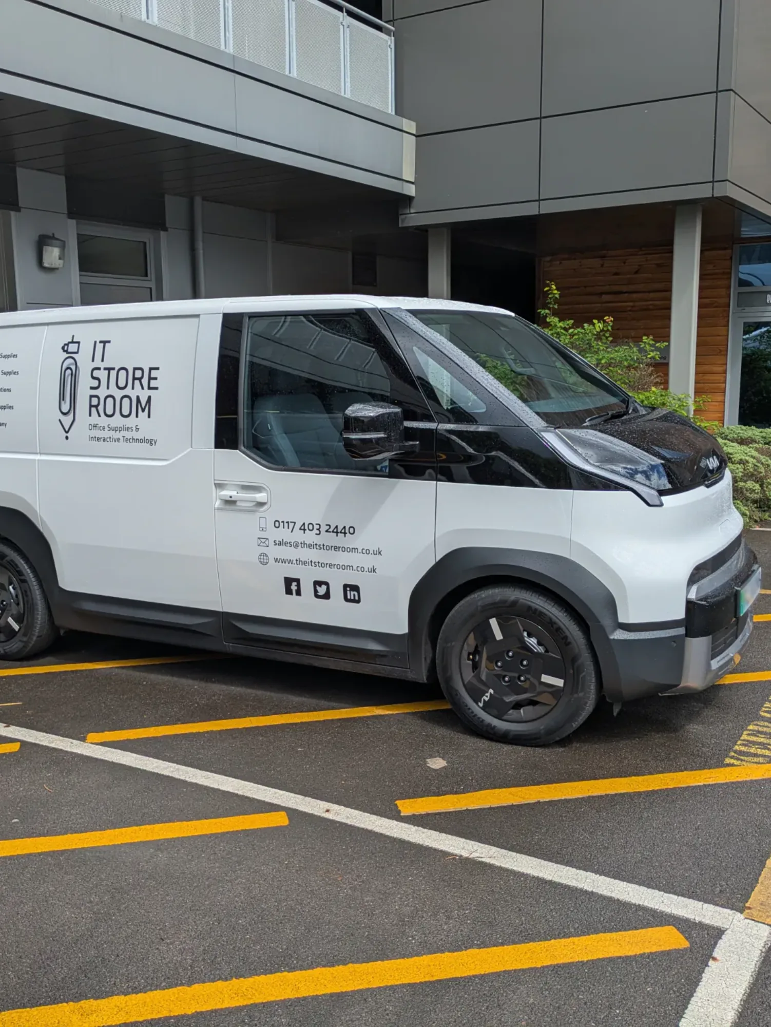 Electric Kia business van supplied to IT Store Room